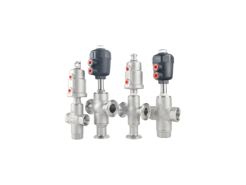 进口三通气动角座阀