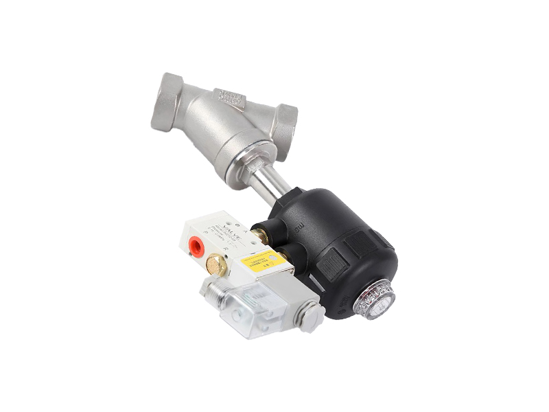 进口带电磁阀气动角座阀